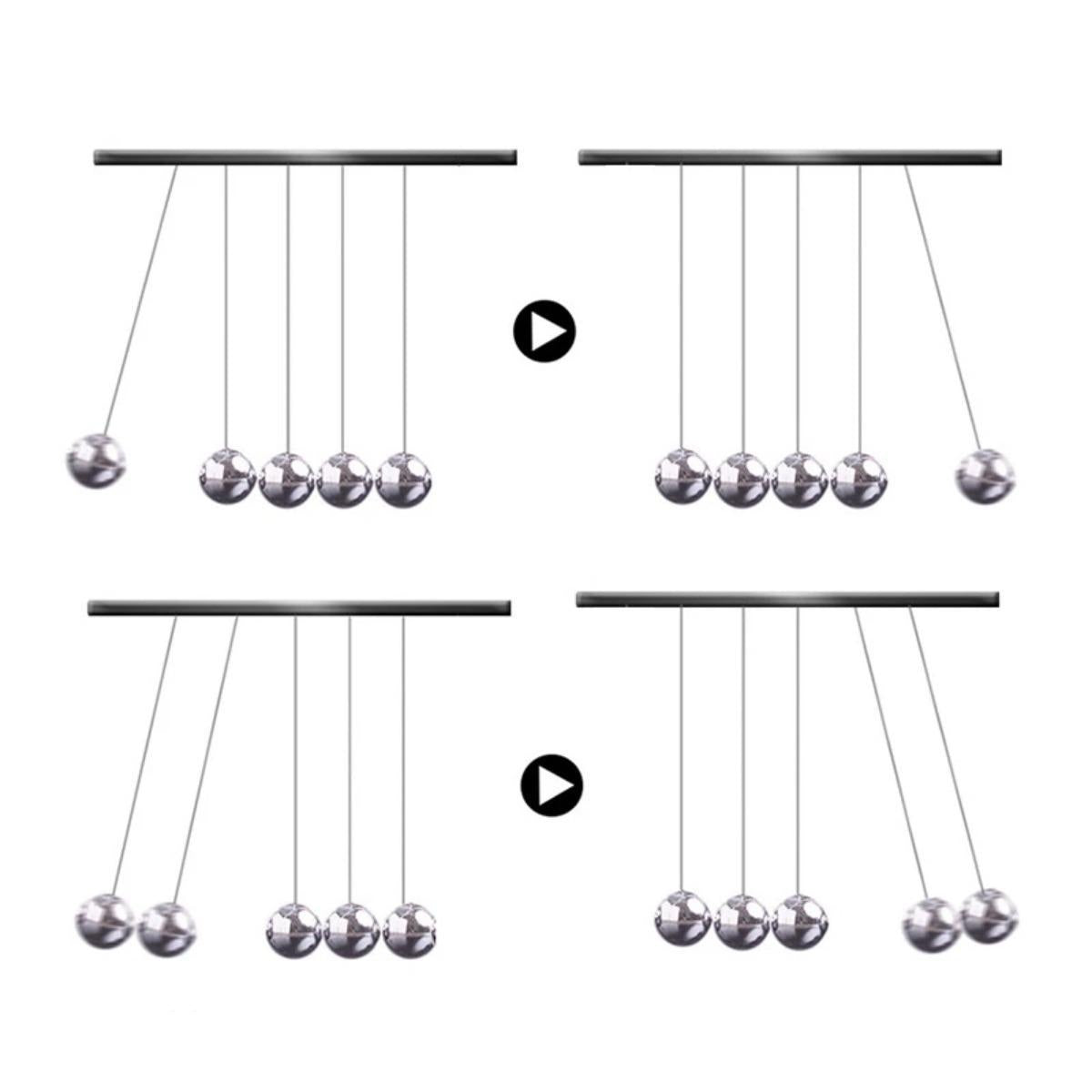 Newton's Cradle: An Intriguing Educational Science Toy for Kids, Exploring the Wonders of Physics Through a Metal Balance Ball Antistress Game