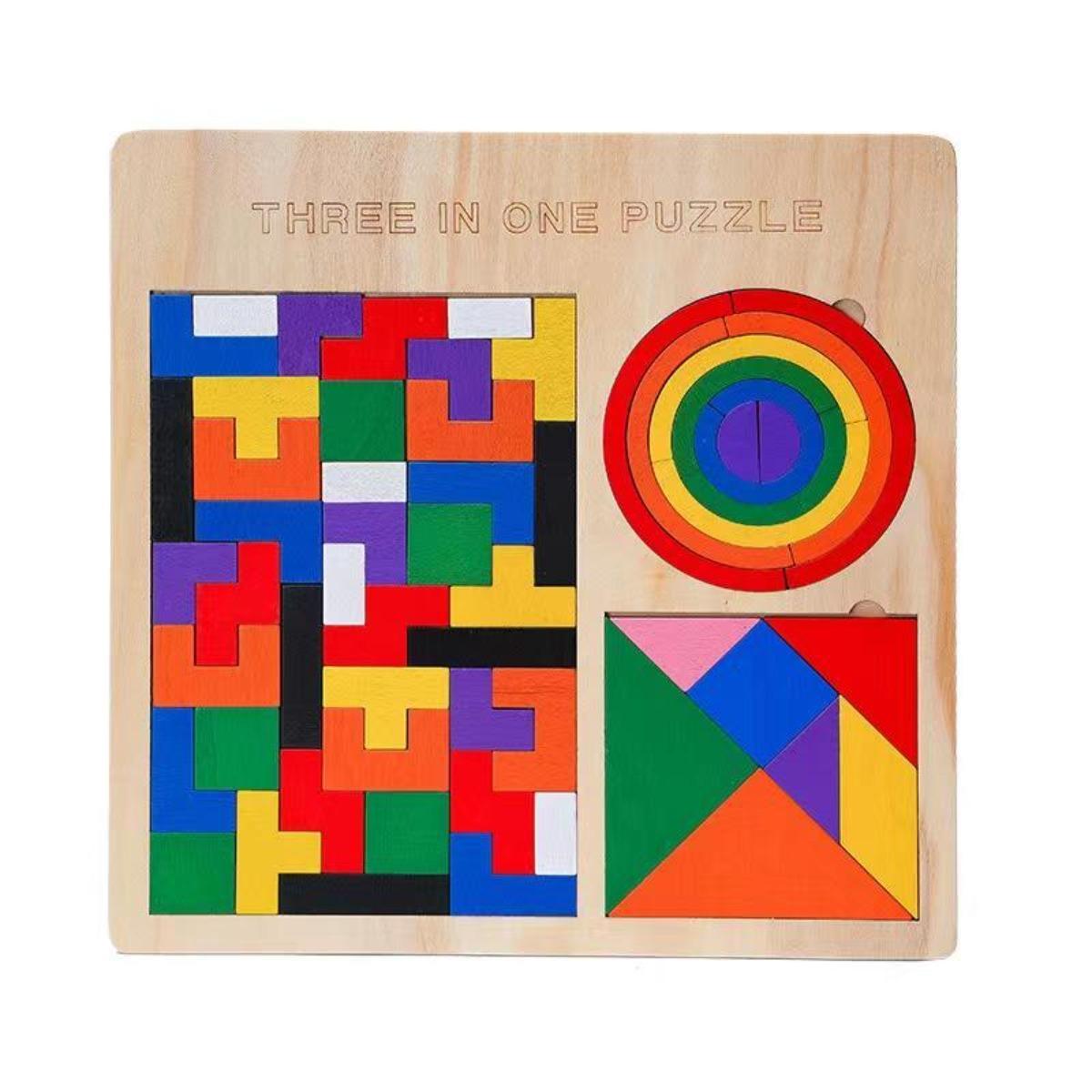 Unlock Math and Shapes: 3D Wooden Tangram Puzzle for Kids - An Educational Game to Ignite Imagination, Foster Shape Recognition, and Enhance Early Learning