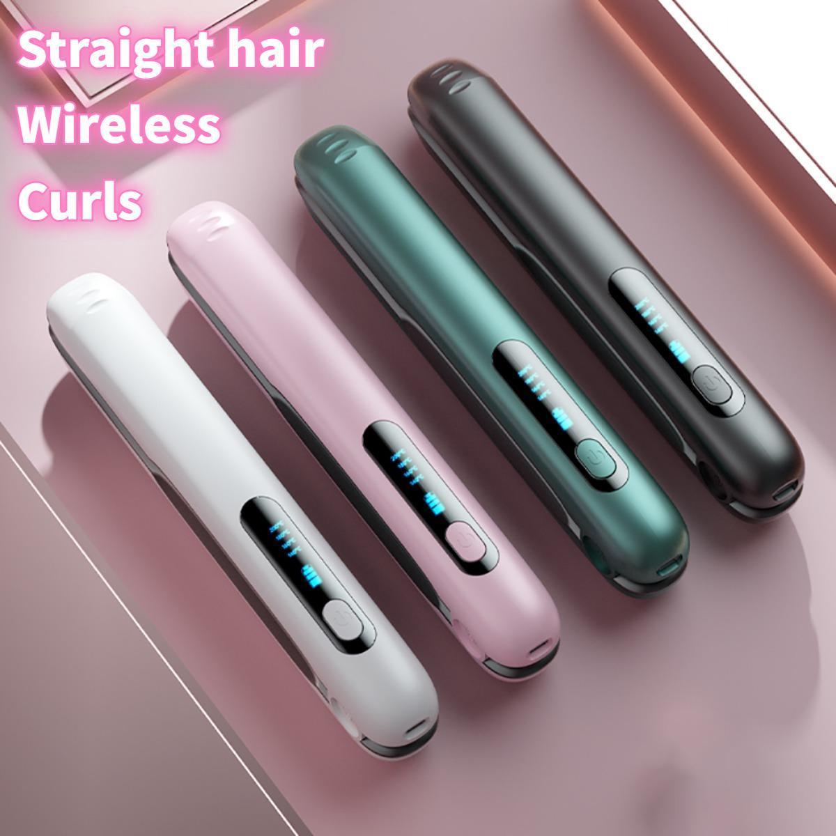 2-in-1 Cordless Flat Iron and Curler with USB Charging