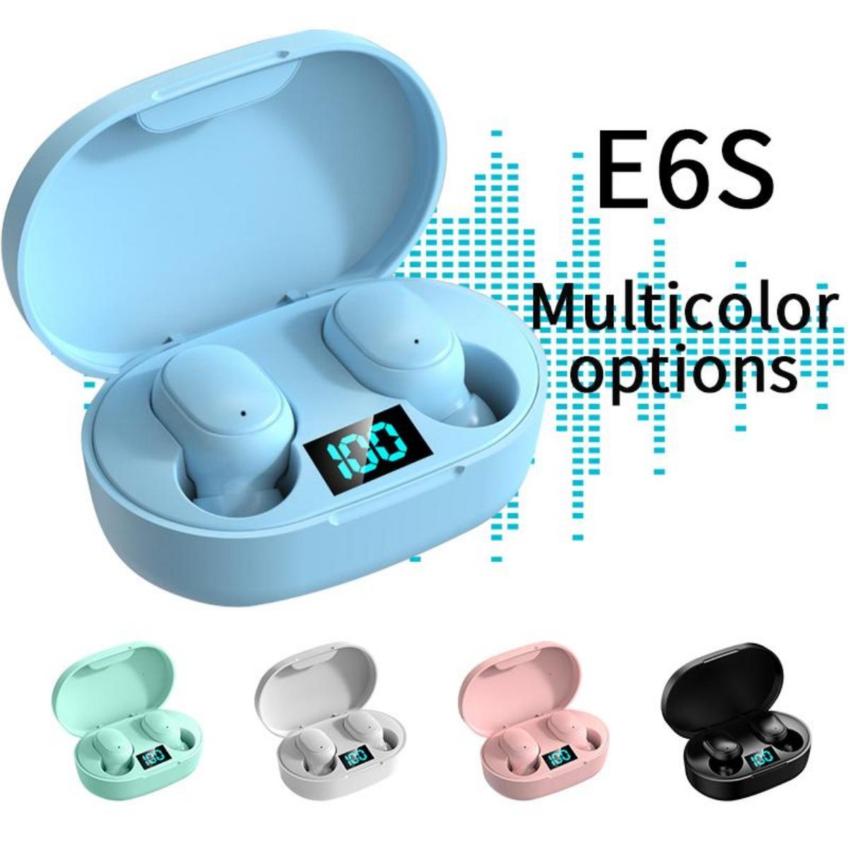 E6S: 5.2 TWS Headset with Charging Case – Perfect for Leisure, Sports, and Entertainment, and Built-in Microphone