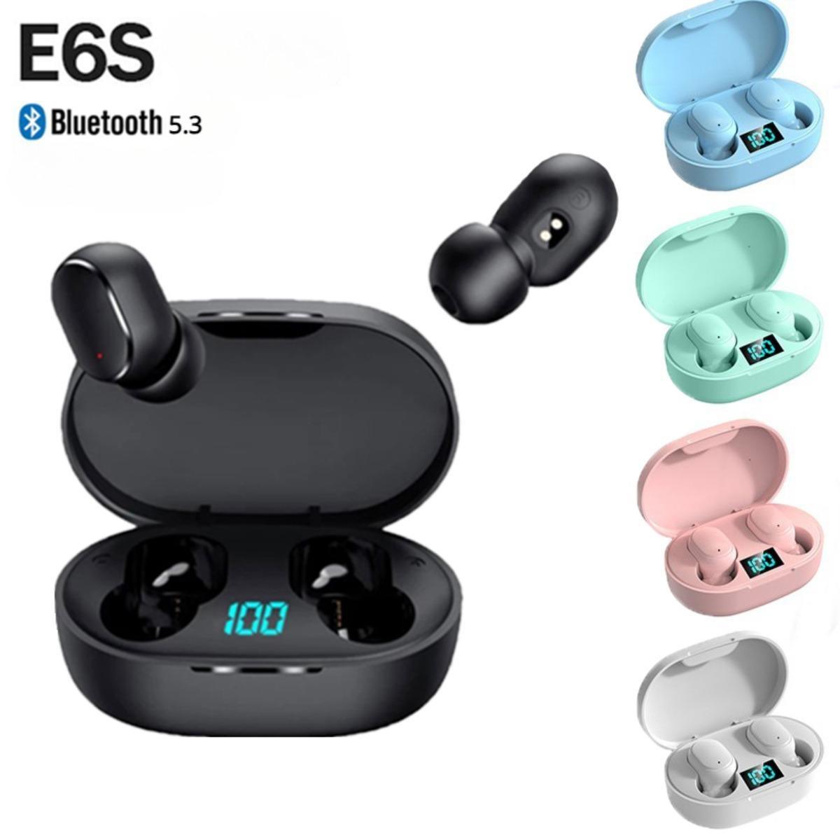 E6S: 5.2 TWS Headset with Charging Case – Perfect for Leisure, Sports, and Entertainment, and Built-in Microphone