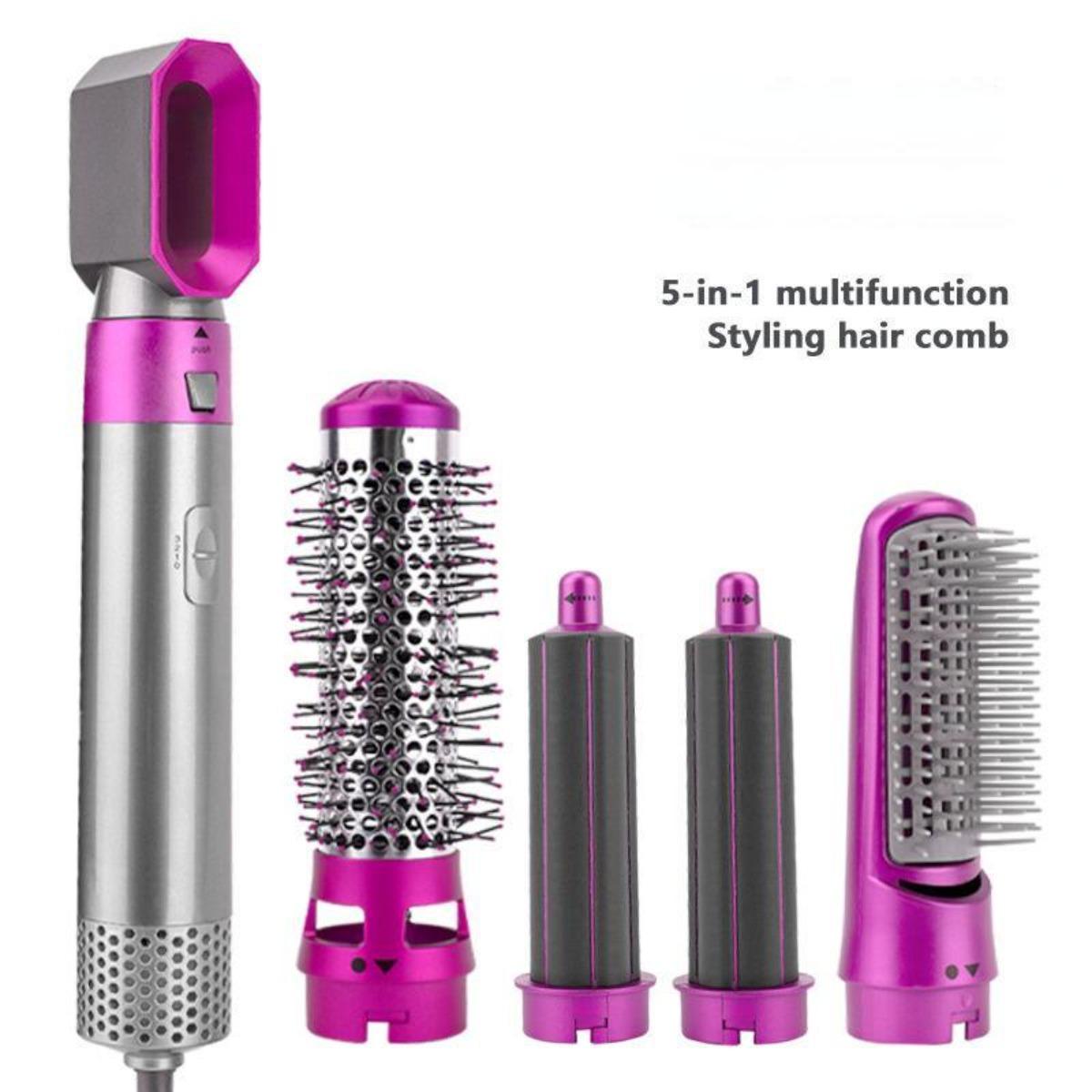 5-in-1 Automatic Suction Curler Set featuring a Hot Air Comb – Unlock Effortless Curling and Straightening