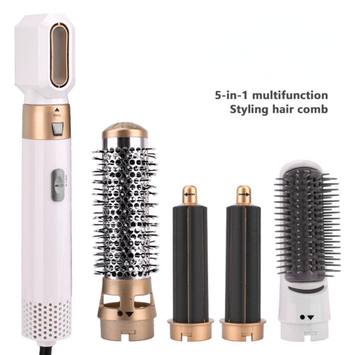 5-in-1 Automatic Suction Curler Set featuring a Hot Air Comb – Unlock Effortless Curling and Straightening