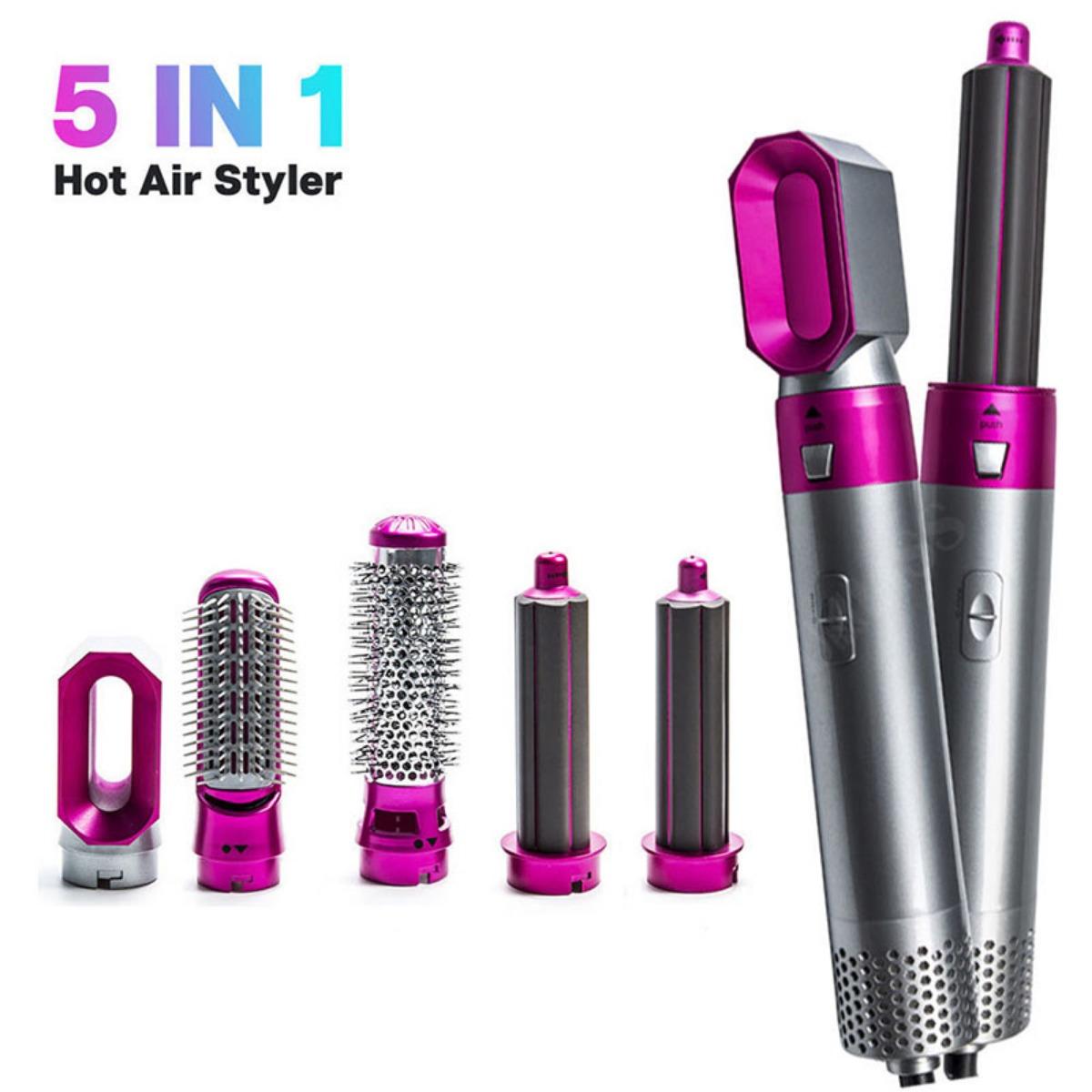 5-in-1 Automatic Suction Curler Set featuring a Hot Air Comb – Unlock Effortless Curling and Straightening