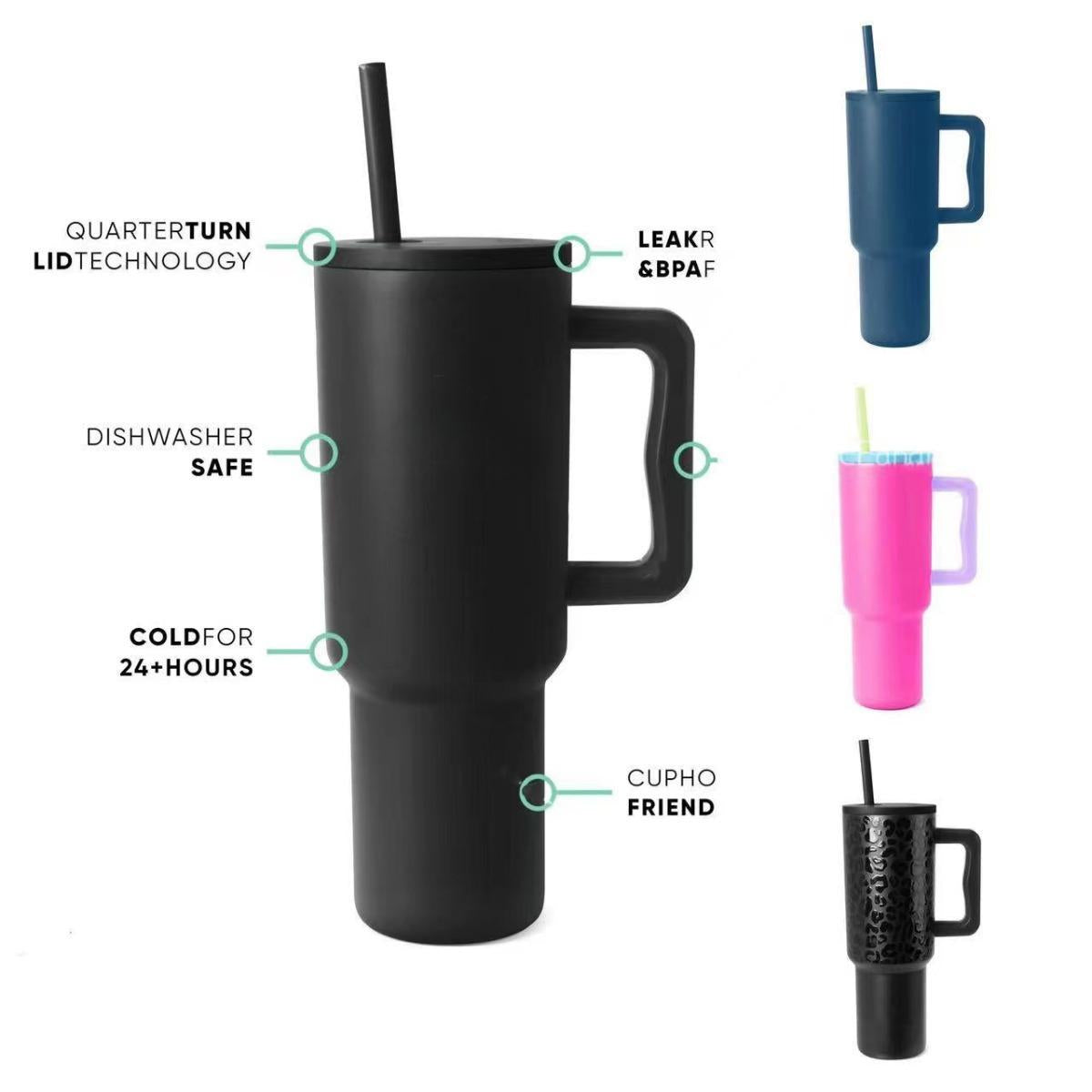 Energize Your On-the-Go Lifestyle with the 40oz Insulated Travel Cup: Keep Your Hot and Cold Drinks Handy in Style