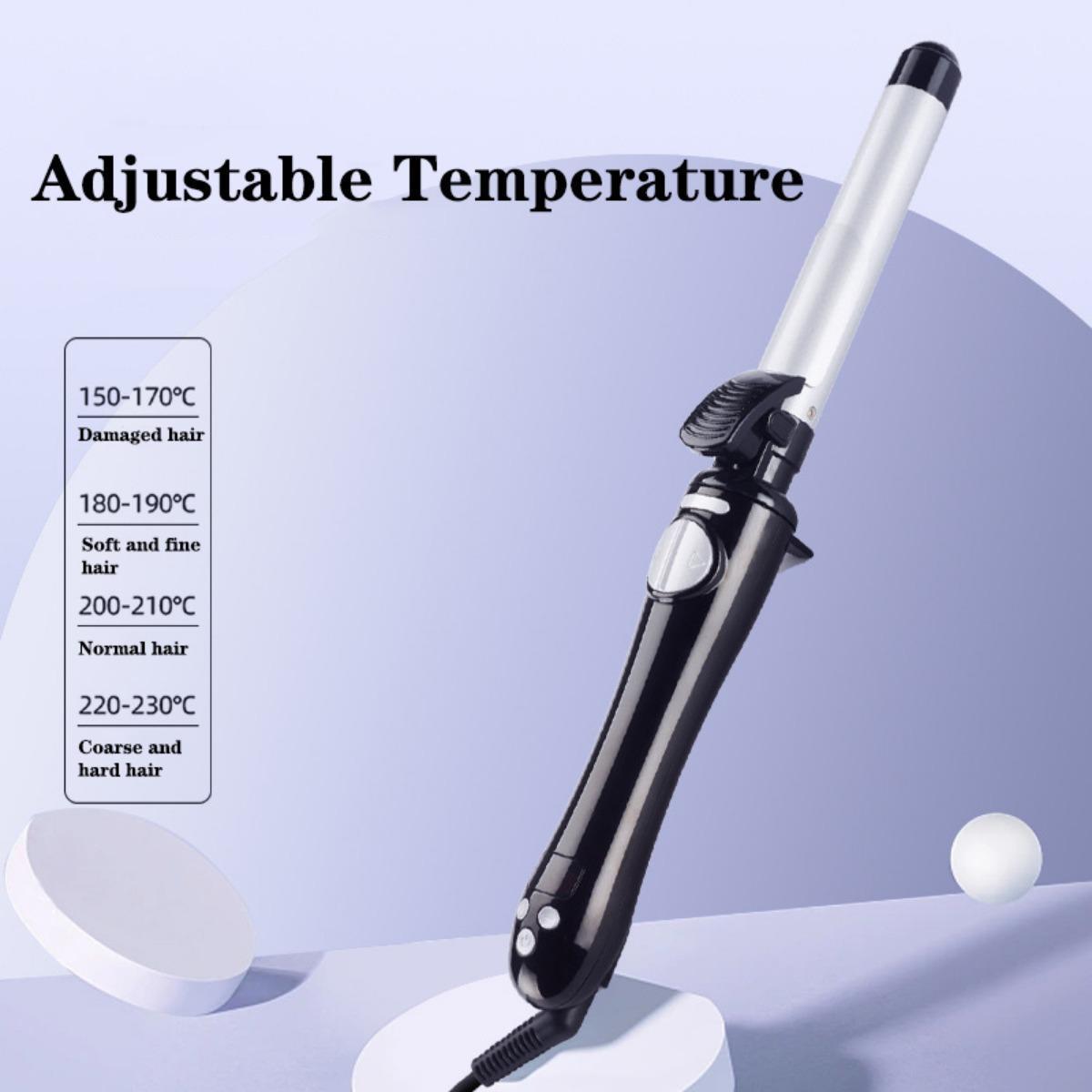 Gorgeous Waves, Effortlessly: 25mm Ceramic Curling Wand with Automatic Rotation for Easy Styling