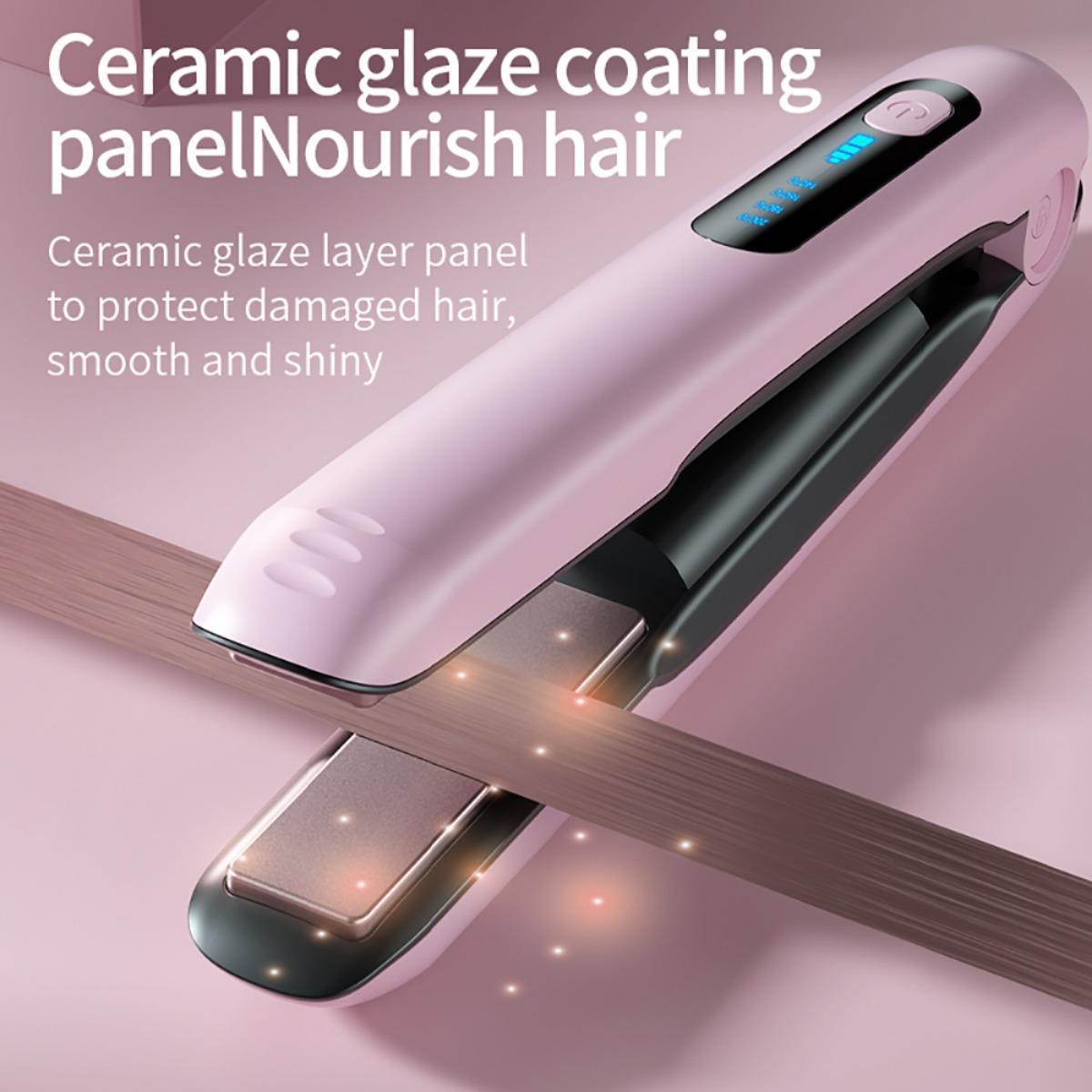 2-in-1 Cordless Flat Iron and Curler with USB Charging