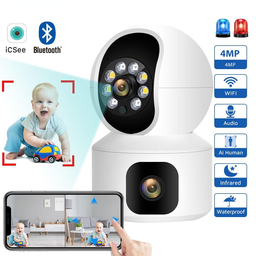 Crisp and Clear: Dual-Screen 4MP WiFi Baby Monitor with Night Vision